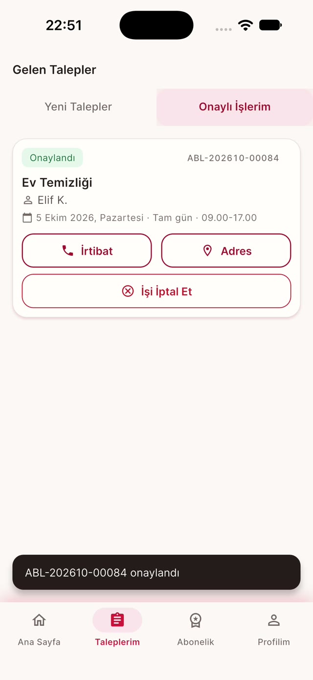 İş Ortağım: onaylı işler
