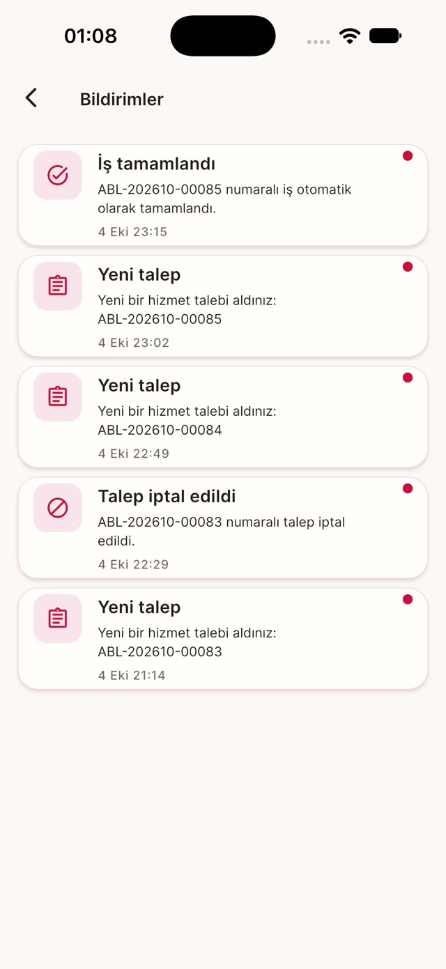 Bildirimler listesi